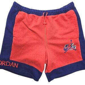 Jordan Brand Mens 36 xxl Red Blue Colorblock Fleece Shorts Nike Air Jumpman Logo